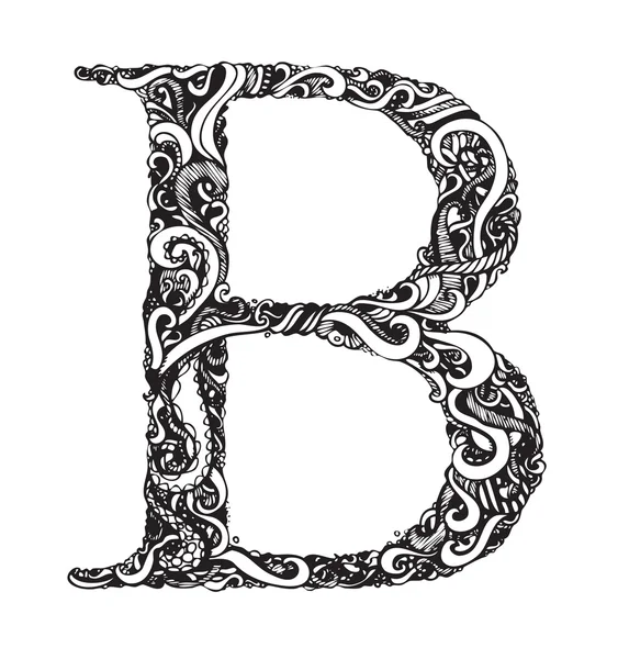  Designtattoo Illustrator on Capital Letter B   Elegant Vintage Swirly Style     Stock Vector
