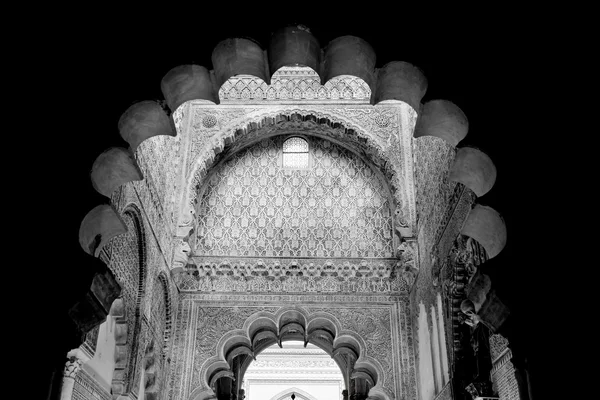 Mosque arch, Interior detail with beautiful decoration. Black an