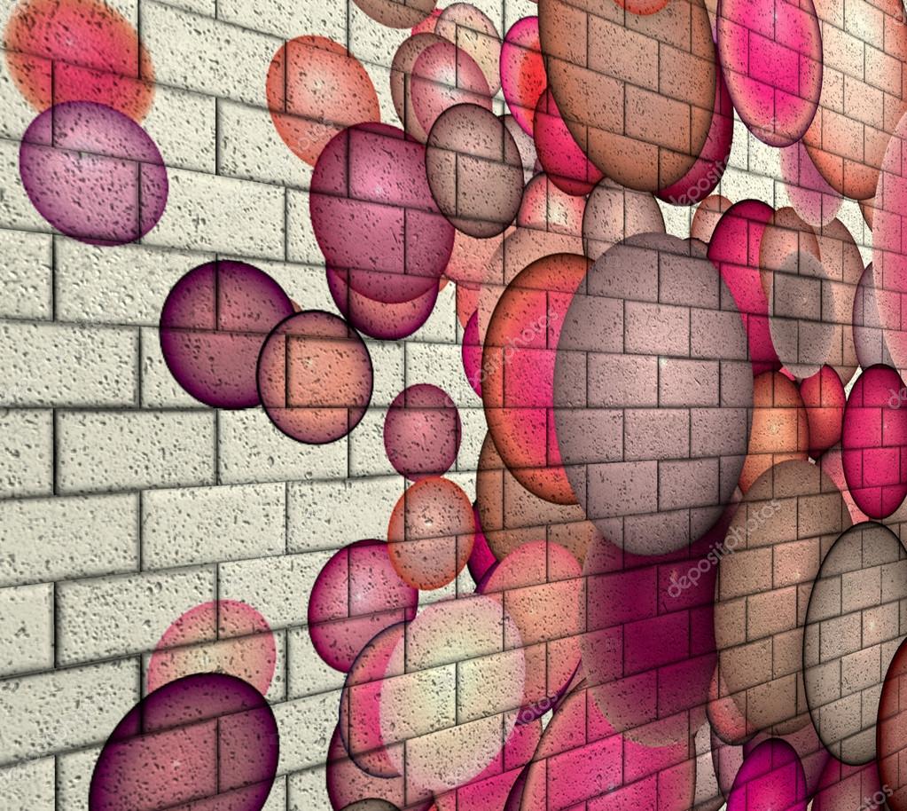 3d mosaik kakel vägg med rosa bubbla mönster — stockfotografi ...