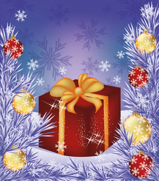 Christmas sale card Shop box present, vector illustration