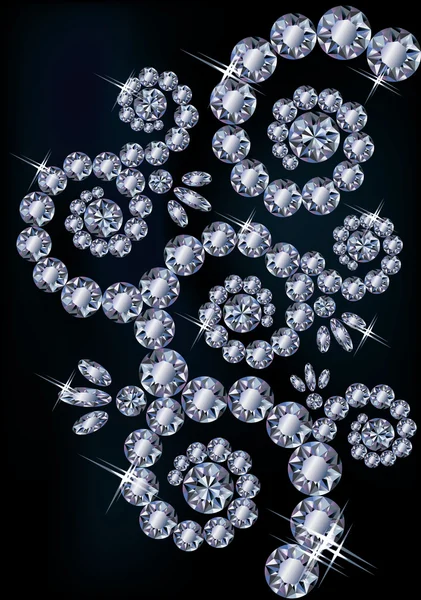 Diamond greeting floral card, vector illustration