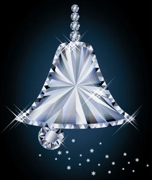 Diamond christmas bell, vector illustration