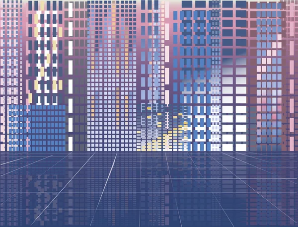 Abstract modern city, vector illustration