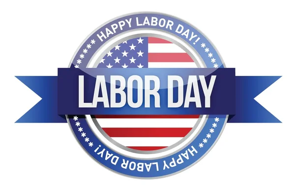 Labor day. us seal and banner