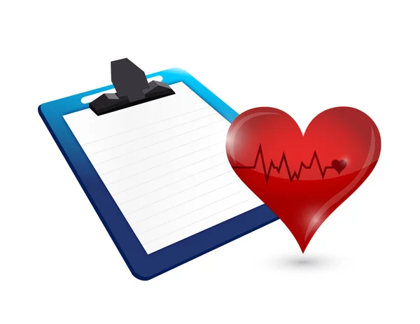 Clipboard and lifeline heart illustration design