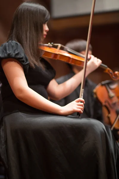 Violonist playing in a classical music concert, China