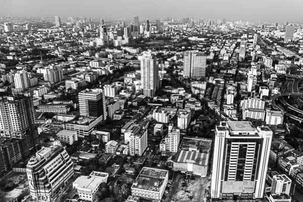 Black and white landscape of Bangkok