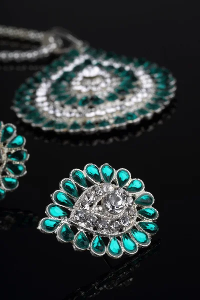 Intricate Diamond Earrings Closeup