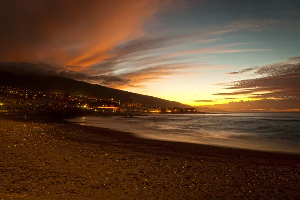 Sunset in Playa Jardin, Puerto de la Cruz, Tenerife