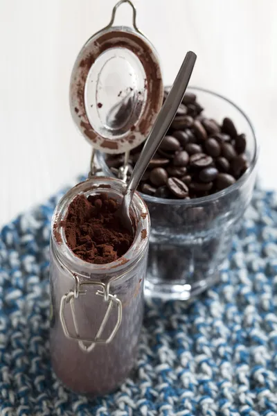 Cocoa powder in glass jar