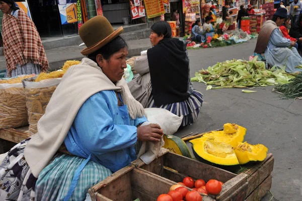 Women selling on the street of La Paz.