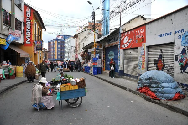The people on the streets of La Paz city.