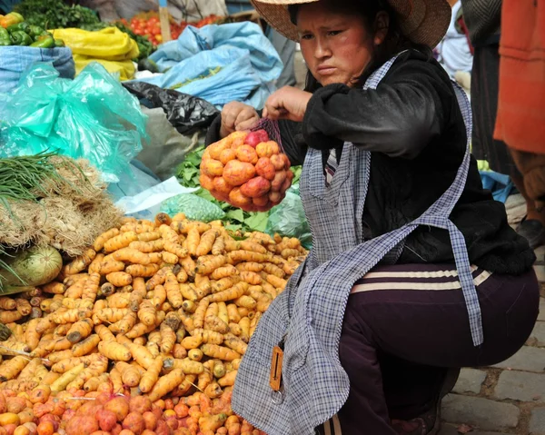 Women selling on the street of La Paz.