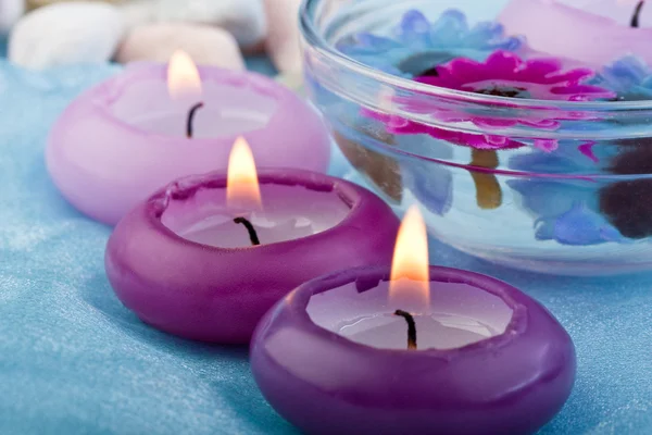Purple toned candles and flowers (2)