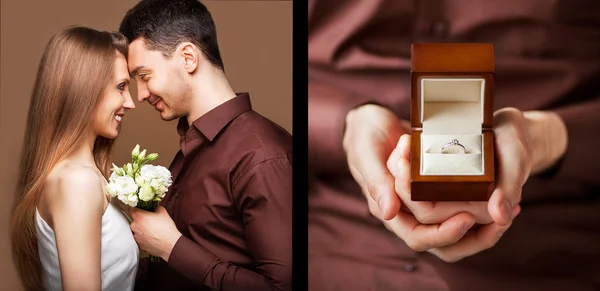 Man giving an engagement  box with ring