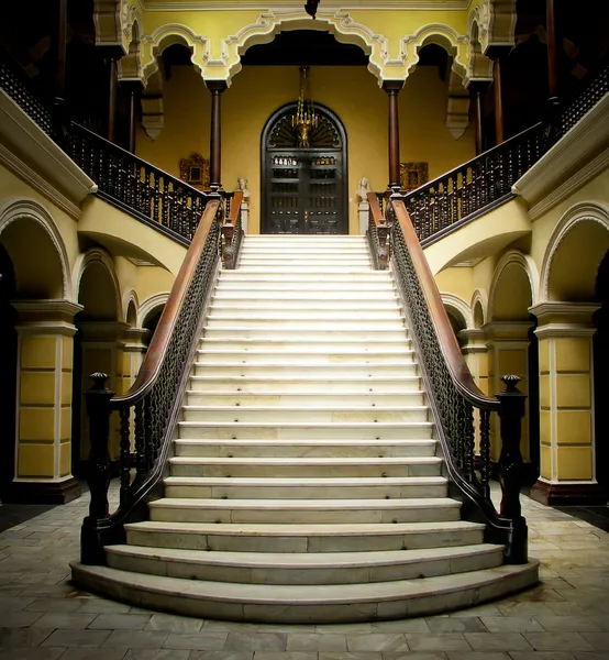 Colonial staircase at Archbishops Palace in Lima Peru
