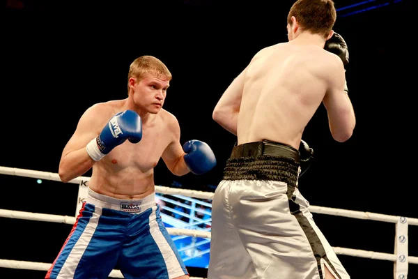 Odessa, Ukraine - May 31, 2014: In the boxing ring Artem Skornya