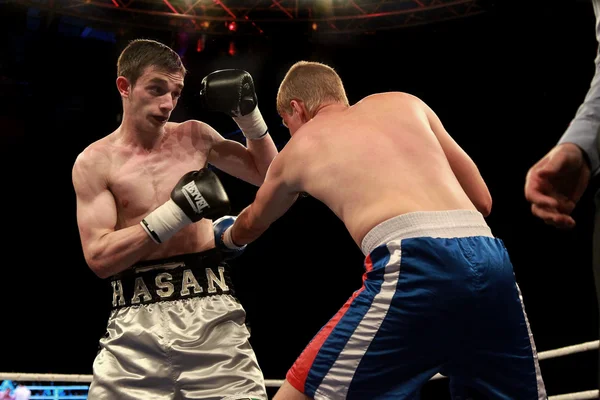 Odessa, Ukraine - May 31, 2014: In the boxing ring Artem Skornya