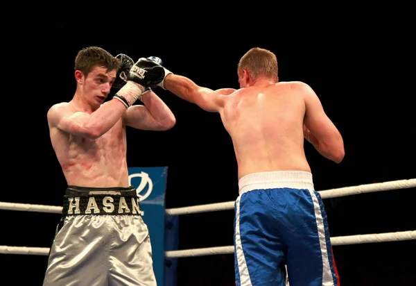 Odessa, Ukraine - May 31, 2014: In the boxing ring Artem Skornya