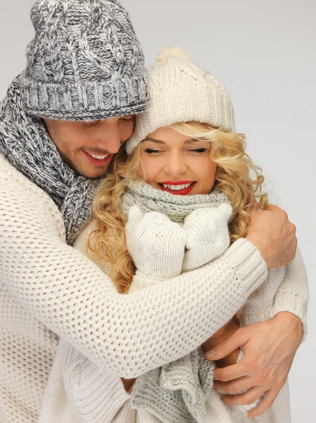 Family couple in a winter clothes
