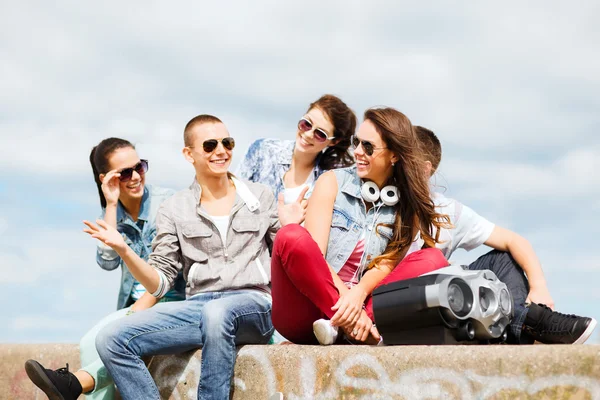 Group of teenagers hanging out