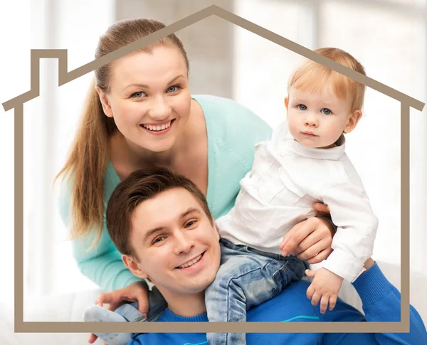 Family with child and dream house — Stock Photo #30551319