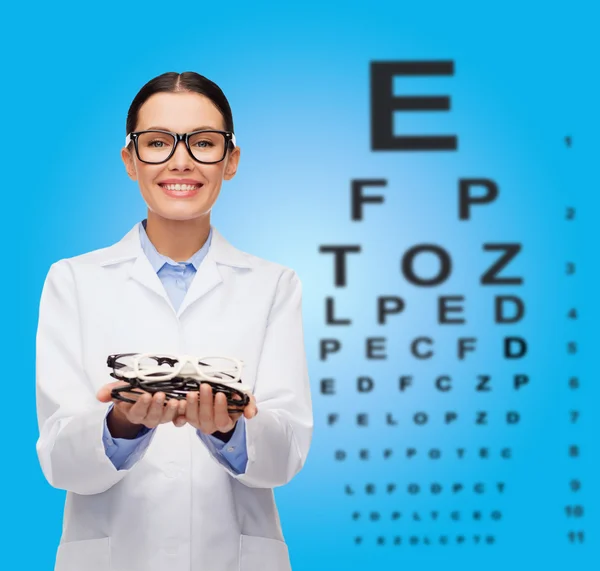 Smiling female doctor with eyeglasses