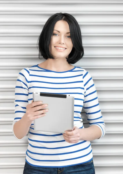 Happy woman with tablet pc computer