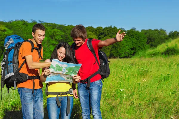 Tourists choosing their way