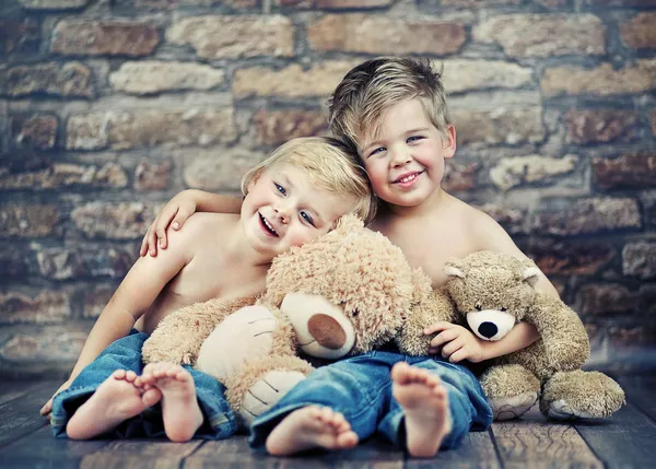 Two little boys enjoying their childhood
