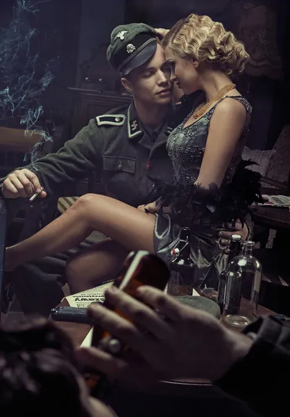 Portrait of the sensual military german couple