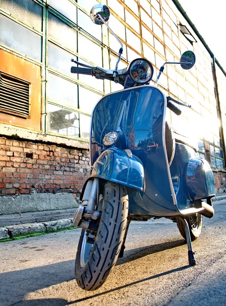 Budapest, HUNGARY - JULY 09: Old Vespa scooter parked in a stree