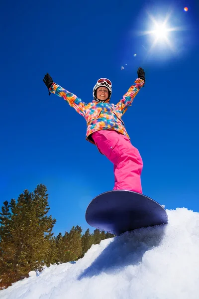 Cool snowboard woman