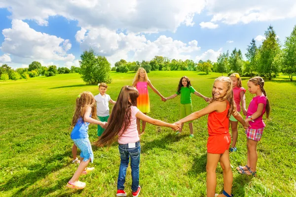 Girls play in the park