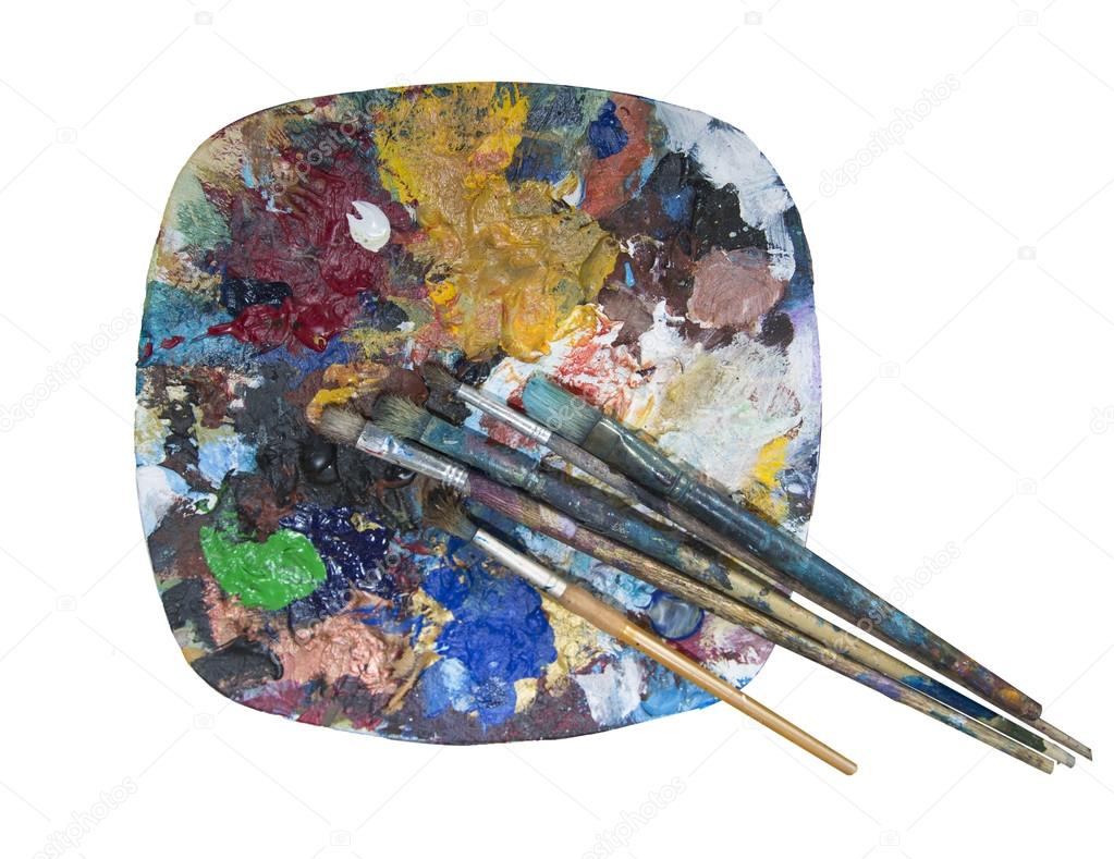 Paint brush and palette — Stock Photo © 808isgreat 12097452