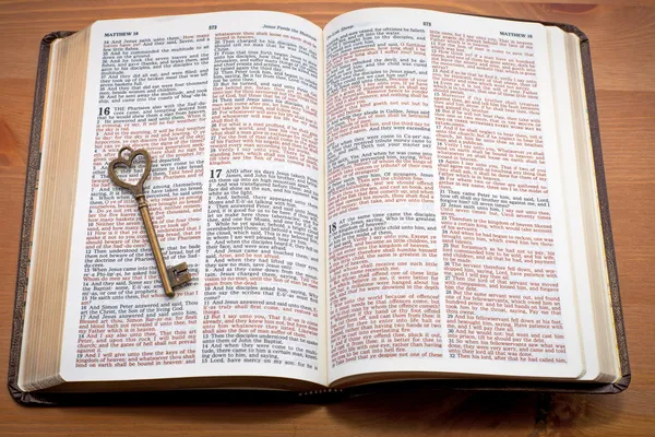Keys to the Kingdom, key on the open bible