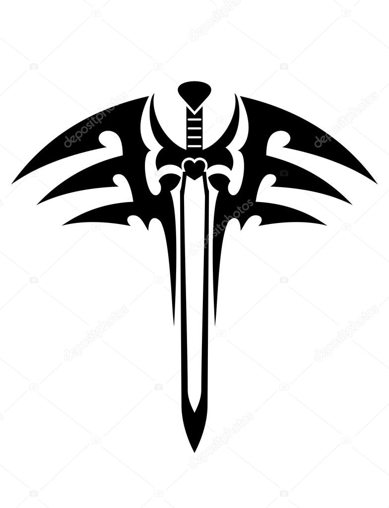 tatouage tribal avec 233 p 233 e image vectorielle 43181247 tatouage tribal avec 233 p 233 e image vectorielle 43181247