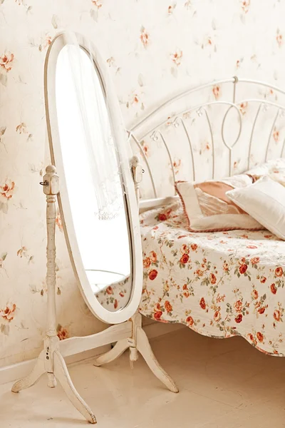 Bedroom with vintage mirror