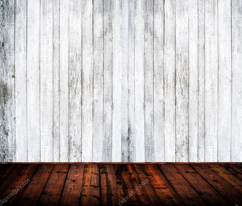 Lege ruimte interieur met de witte en bruine houten planken ...