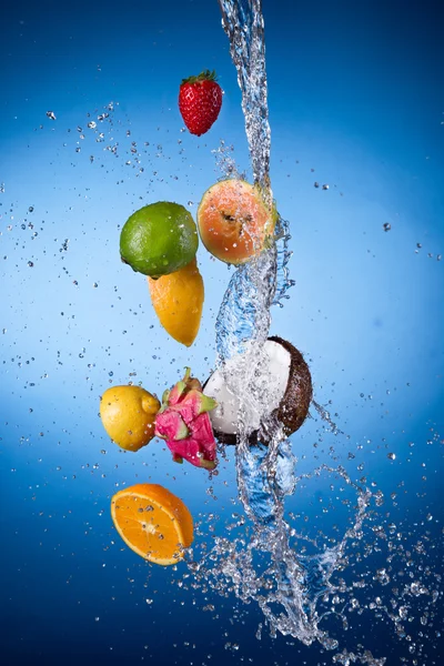 Fruit with water splash