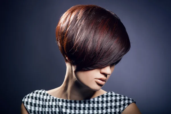 closeup portrait of glamour young girl with beautiful short hair