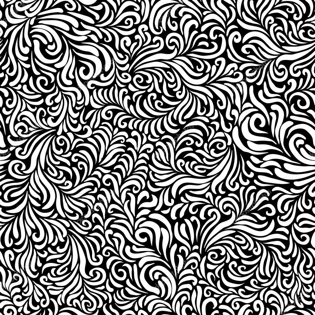 Hand-drawn seamless floral pattern. Vector illustration, EPS8 ...