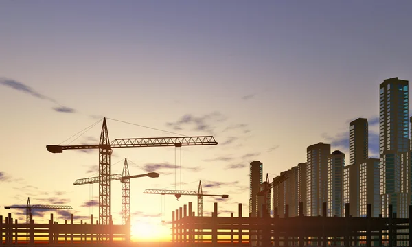 Building crane on the sky background