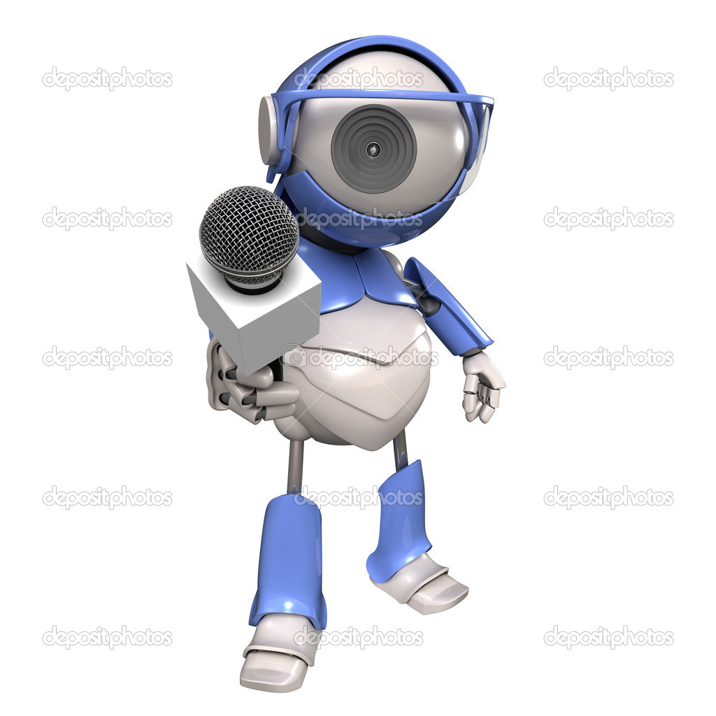 Robot says into the microphone — Stock Photo © zhevelev 44489965