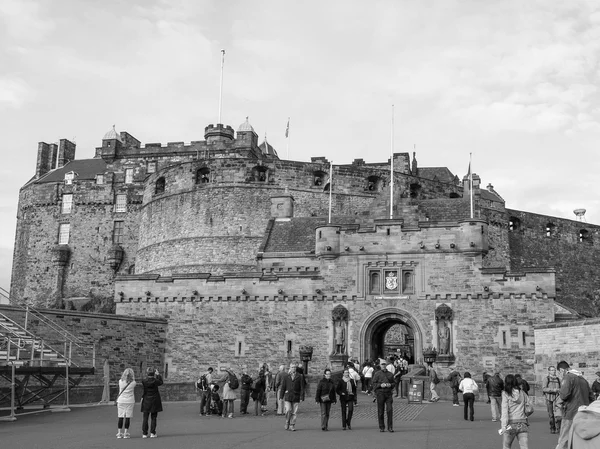 Black and white Edinburgh castle
