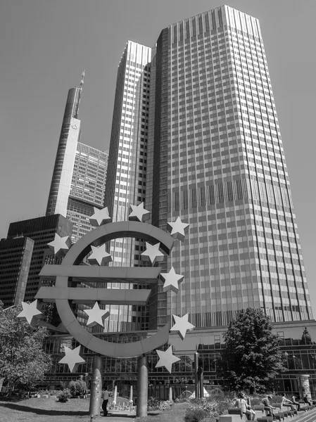 Black and white European Central Bank in Frankfurt