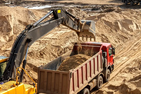 Excavator Loading Dumper Truck