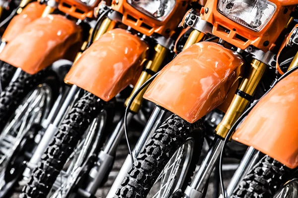 Motorcycles in line in a shop. — Stock Photo #18752113