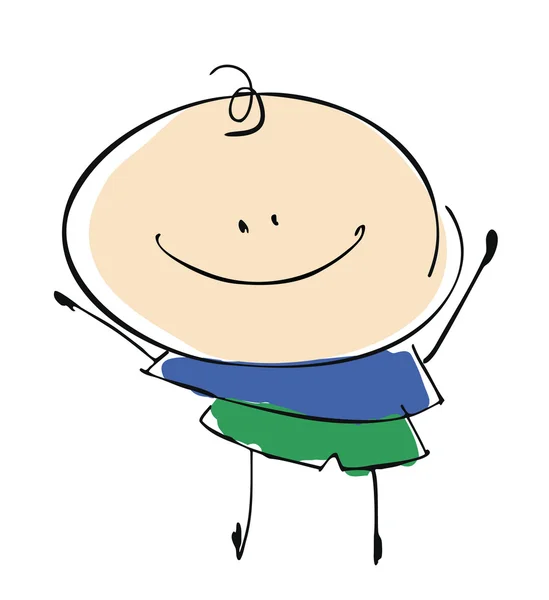 Baby boy child happy smiling - cartoon people vector illustration