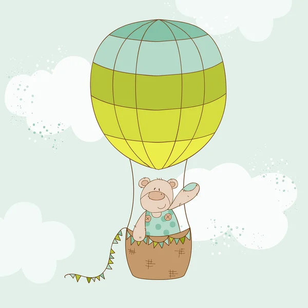Baby Shower or Arrival Card - Baby Bear with Air Balloon
